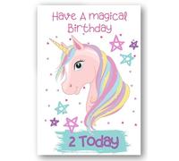 Second Ave Age 2 Children's Kids Magical Unicorn 2nd Birthday Card Greetings Card
