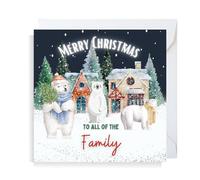 Second Ave All the Family Christmas Polar Bear Square Xmas Holiday Festive Greetings Card