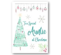 Second Ave Auntie Christmas Tree Xmas Holiday Festive Greetings Card
