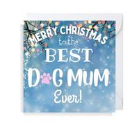 Second Ave Best Dog Mum Square Christmas Xmas Holiday Festive Greetings Card