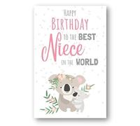 Second Ave Best Niece In The World Cute Koala Happy Birthday Card Greetings Card For Her