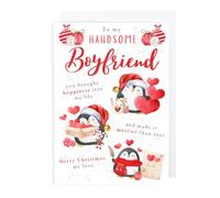 Second Ave Boyfriend Romantic Love Penguin Christmas Xmas Holiday Festive Greetings Card