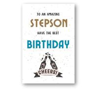 Second Ave Cheers Stepson Birthday Greetings Card