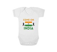 Second Ave Come on India Cricket Baby Grow Vest White Shortsleeve Babygrow Bodysuit