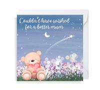 Second Ave Cute Bear Star Wish Square Mum Mummy Mother's Day Birthday Greetings Card