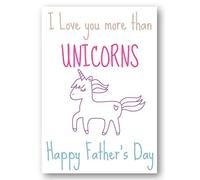 Second Ave Cute I Love You More Than Unicorns Dad Father's Day Card For Dad