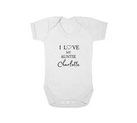 Second Ave Cute Personalised Baby Grow I Love My Auntie Babygrow Vest White Shortsleeve Bodysuit Gift