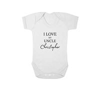 Second Ave Cute Personalised Baby Grow I Love My Uncle Babygrow Vest White Shortsleeve Bodysuit Gift
