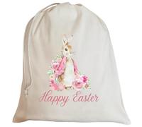 Second Ave Cute Pink Bunny Rabbit Easter Sack Bag Easter Egg Hunt Basket Gift Bag Girls