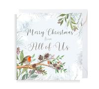 Second Ave From All of Us Christmas Robin Square Xmas Holiday Festive Greetings Card
