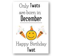 Second Ave Funny Born In December Joke Happy Birthday Card