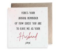 Second Ave Funny Lucky to Have Me As Your Husband Joke Anniversary Square Card Love Greeting Card For Wife