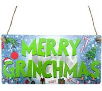 Second Ave Funny Merry Grinchmas Christmas Xmas Wooden Hanging Decoration Festive Home Sign Plaque
