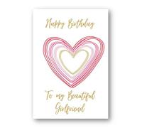 Second Ave Girlfriend Birthday Card For Her Greetings Card - Shadow Heart Design