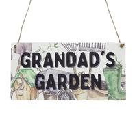 Second Ave Grandad's Garden Wooden Hanging Rectangle Home Sign Plaque Father's Day