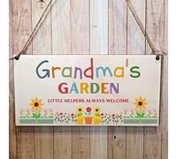 Second Ave Grandma's Garden Wooden Hanging Gift Rectangle Sign Plaque Mother's Day Birthday