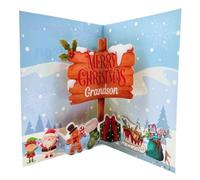 Second Ave Grandson 3D Pop Up Christmas Card Santa Love Xmas Holiday Festive Greetings Pop-Up Card
