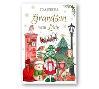 Second Ave Grandson Christmas Winter Postbox Xmas Holiday Festive Greetings Card
