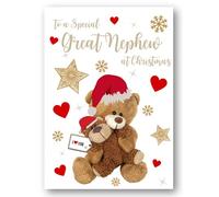 Second Ave Great Nephew Bear Heart Christmas Xmas Holiday Festive Greetings Card