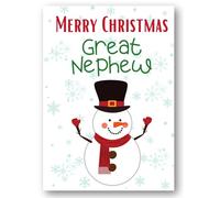 Second Ave Great Nephew Snowman Children's Kids Christmas Xmas Holiday Festive Greetings Card