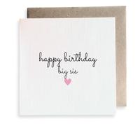 Second Ave Happy Birthday Big Sis Big Sister Minimalist Heart Design Square Card Birthday Greetings Card