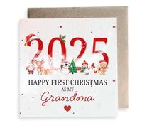 Second Ave Happy First Christmas As My Grandma Year Square Card Christmas Xmas Holiday Festive Greetings Card