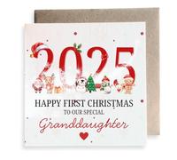 Second Ave Happy First Christmas To Our Special Granddaughter Year Square Card Christmas Xmas Holiday Festive Greetings Card