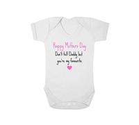 Second Ave Happy Mother's Day You're My Favourite Baby Grow Vest White Shortsleeve Babygrow Bodysuit