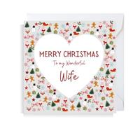 Second Ave Heart Wife Square Christmas Xmas Holiday Festive Greetings Card