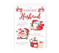 Second Ave Husband Romantic Love Penguin Christmas Xmas Holiday Festive Greetings Card