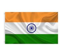 Second Ave India Flag 5ft X 3ft Large with Brass Eyelets Indian National Sports Cricket Party Celebration Banner Flag