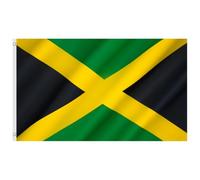 Second Ave Jamaica Flag 5ft X 3ft Large With Brass Eyelets Jamaican National Sports Party Festival Celebration Banner Flag
