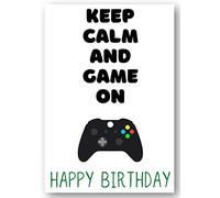 Second Ave Keep Calm and Game On Xbox Birthday Card Greetings Card