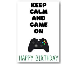 Second Ave Keep Calm and Game On Xbox Birthday Card Greetings Card