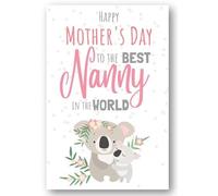 Second Ave Koala Best Nanny In The World Mother's Day Card For Nan Nanny Grandma