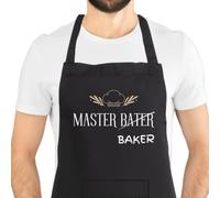 Second Ave Men's Funny Master Baker Black Apron Baking BBQ Grill Cooking Kitchen Apron