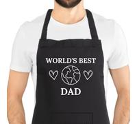 Second Ave Men's World's Best Dad Black Apron BBQ Grill Cooking Kitchen Apron