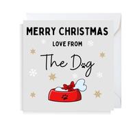 Second Ave Merry Christmas From The Dog Square Xmas Holiday Festive Greetings Card
