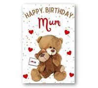 Second Ave Mum I Love You Bear Cute Happy Birthday Card Greetings Card