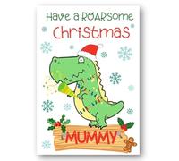 Second Ave Mummy Dinosaur Children's Kids Christmas Xmas Holiday Festive Greetings Card