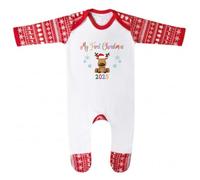 Second Ave My First Christmas Baby Grow Festive Print Long Sleeve Babygrow Xmas Romper Sleepsuit