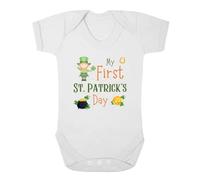 Second Ave My First St Patrick's Day Irish Celebration Baby Grow White Shortsleeve Babygrow