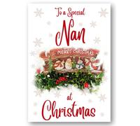 Second Ave Nan Christmas Red Holly Snowman Xmas Holiday Festive Greetings Card