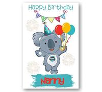 Second Ave Nanny Children's Kids Koala Bear Birthday Card For Her Greetings Card