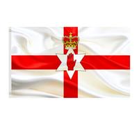 Second Ave Northern Ireland Flag 5ft X 3ft Large with Brass Eyelets Irish National Hand of Ulster Banner Flag