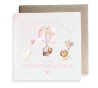 Second Ave On the Birth of Your Granddaughter Girl Pink New Baby Square Card Newborn Congratulations Grandparents Greeting Card