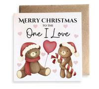 Second Ave One I Love Bears Square Card Christmas Xmas Holiday Festive Greetings Card