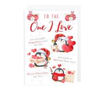 Second Ave One I Love Romantic Love Penguin Christmas Xmas Holiday Festive Greetings Card