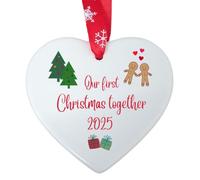 Second Ave Our First Christmas Together White Ceramic Hanging Heart Christmas Xmas Tree Decoration Bauble