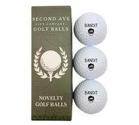 Second Ave Pack of 3 Joke Funny Golf Balls Bandit Father's Day Christmas Birthday Golfer Gift